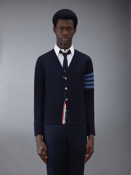 THOM BROWNE ÁO LEN CARDIGAN