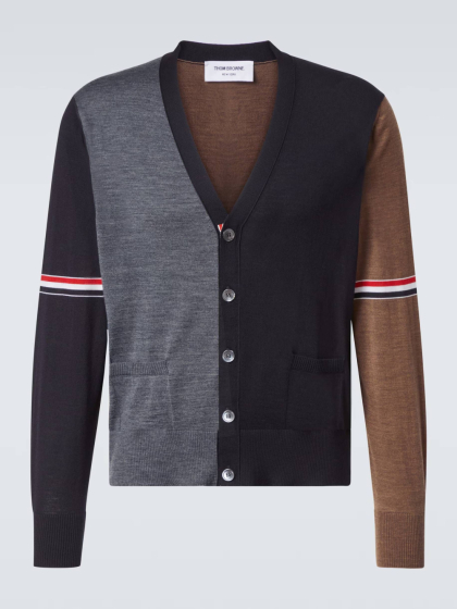 THOM BROWNE ÁO LEN CARDIGAN