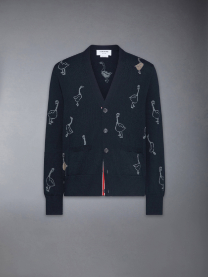 THOM BROWNE ÁO LEN CARDIGAN