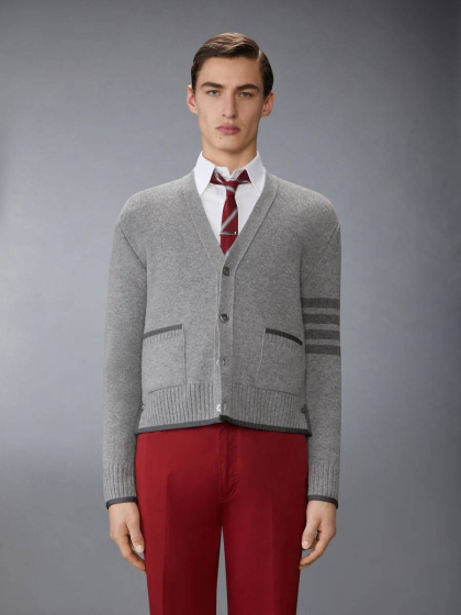 THOM BROWNE ÁO LEN CARDIGAN