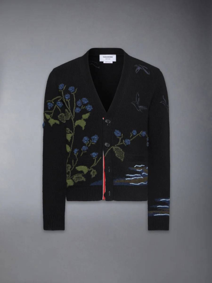 THOM BROWNE ÁO LEN CARDIGAN